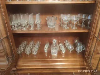 Cristalería Plata de Ley Vasos y Decantador