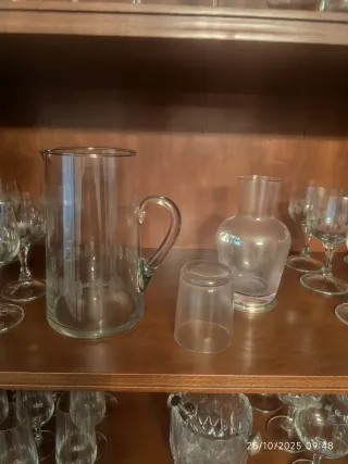 Cristalería Plata de Ley Vasos y Decantador