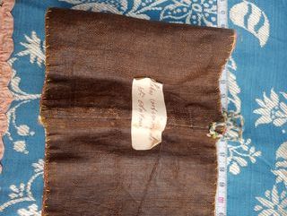 Cortina San Antonio Tela Azul y Oro. 0.90*11cm