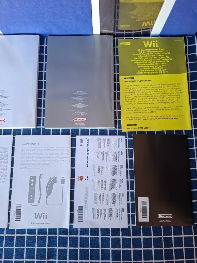 Wii ORIGINAL LOTE MANUALES Y TARJETAS DE REGISTRO