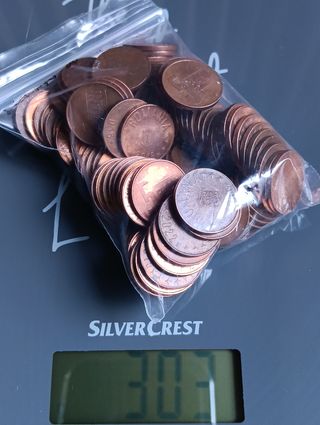 Lote monedas Rumanía antiguas 5 BANI (300Gr.)