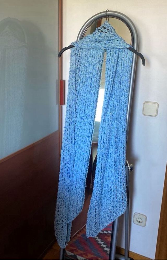 Bufanda/chal/echarpe/azul/ crochet.