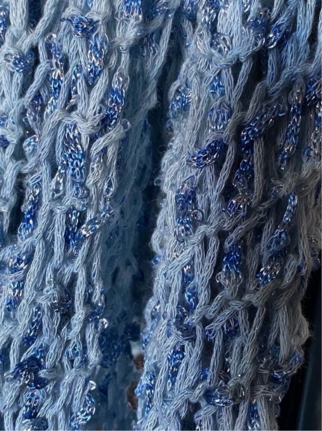 Bufanda/chal/echarpe/azul/ crochet.