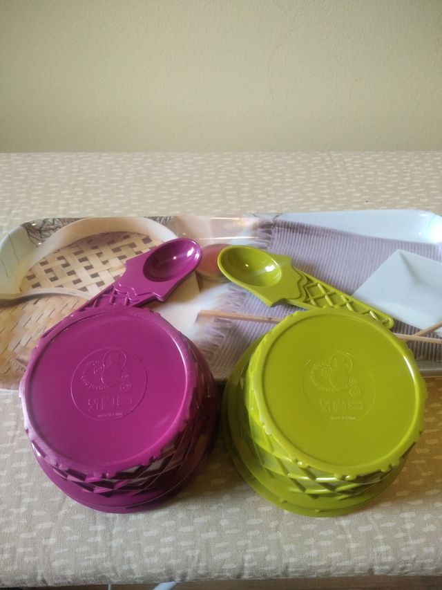 Juego 2 Recipientes Helado con cuchara