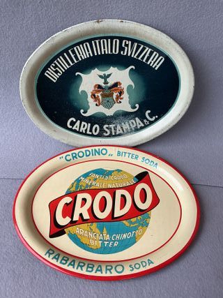 Vassoi pubblicitari metallo anni '50 ITALIANI