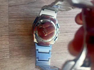 Reloj Lotus Hombre Cronógrafo Naranja Plata Acero