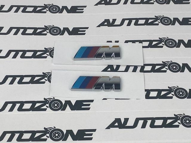 Emblemas BMW M clásico cromados laterales 45x15 mm