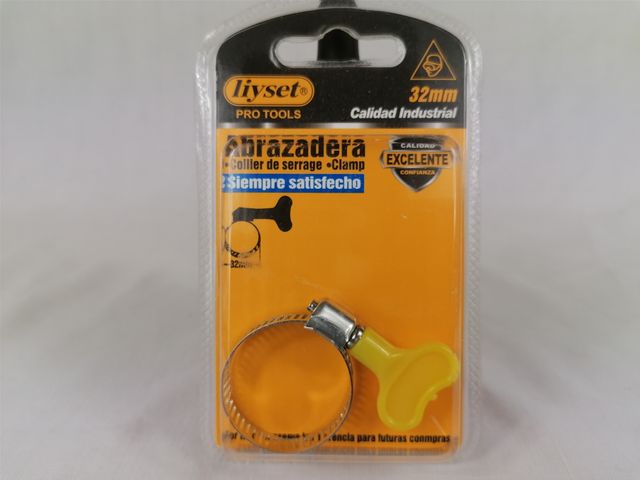 Abrazadera 32mm con Asa Amarilla