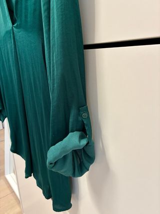 Camicia Stradivarius verde petrolio manica 3/4