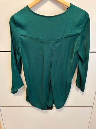 Camicia Stradivarius verde petrolio manica 3/4