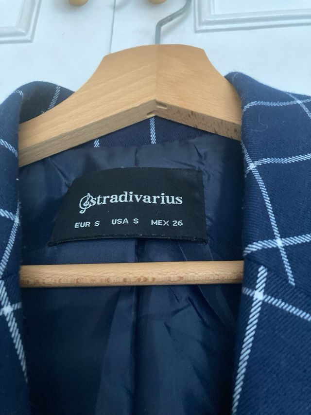 Blazer cuadros Stradivarius azul
