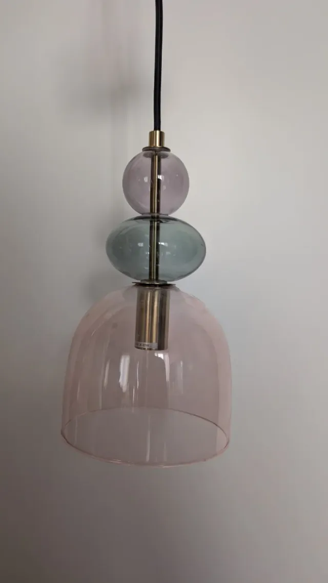 Lámpara colgante cristal y metal