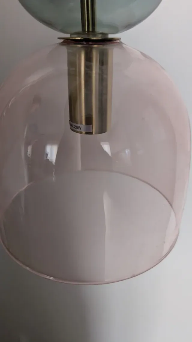 Lámpara colgante cristal y metal