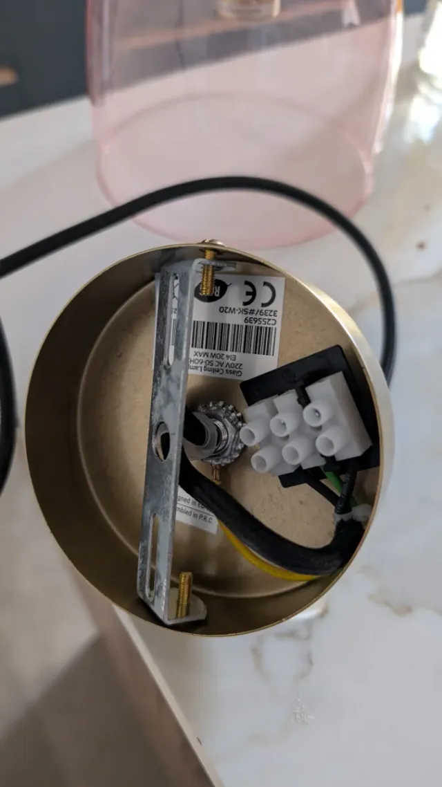 Lámpara colgante cristal y metal