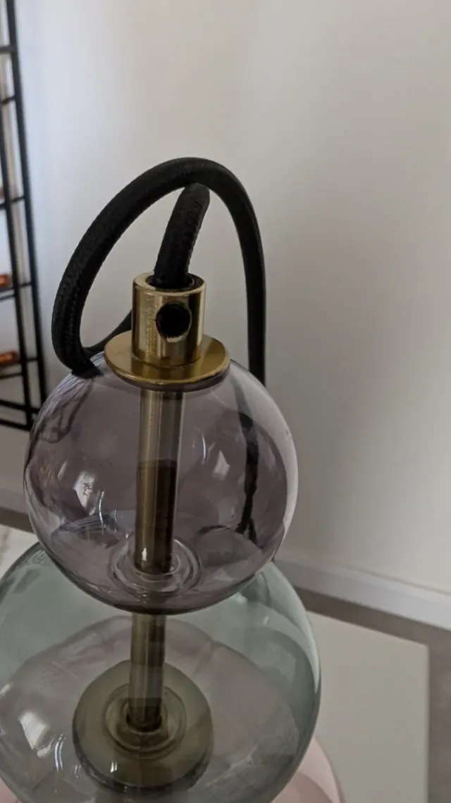 Lámpara colgante cristal y metal