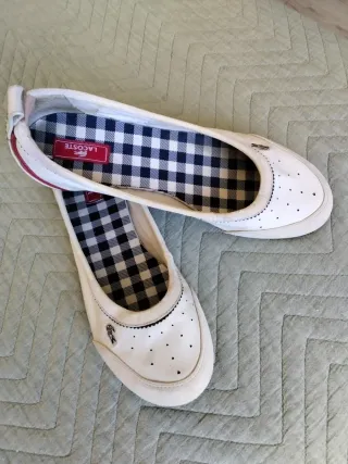 Bailarinas deportivas Lacoste blancas de piel