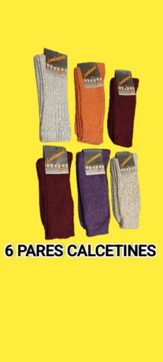 PACK 6 PARES CALCETINES 80% LANA HOMBRE