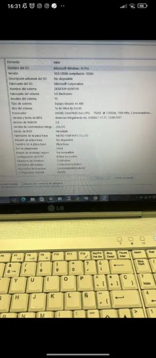 Portátil LG Plata y Blanco