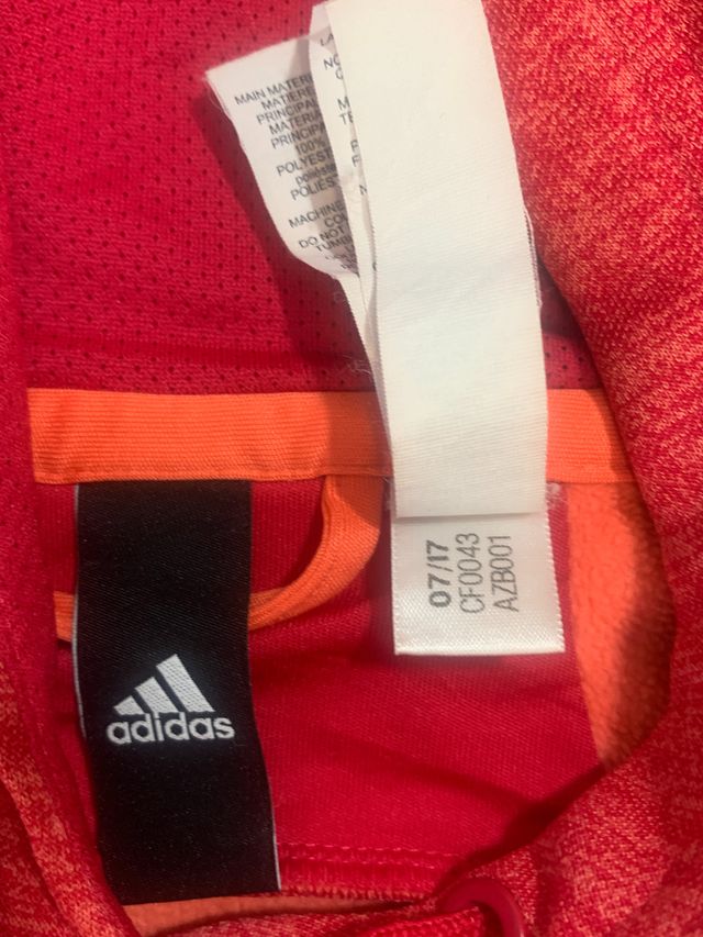 Sudadera Adidas Roja y Naranja Talla L