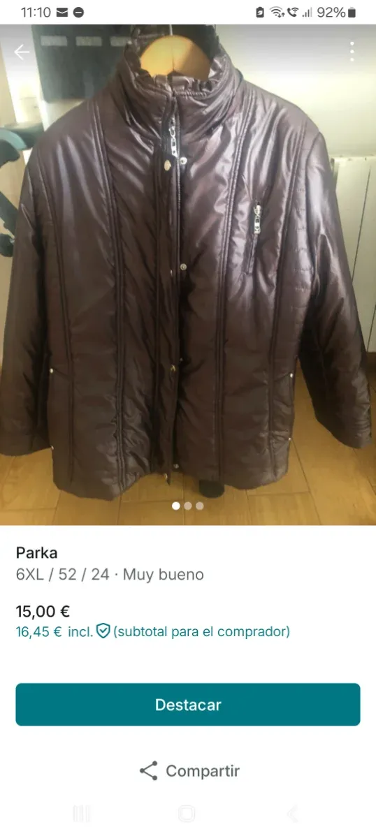 Parka marrón 6XL / 52 / 24