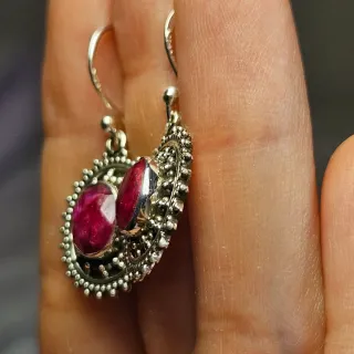 Pendientes Plata 925 con rubí