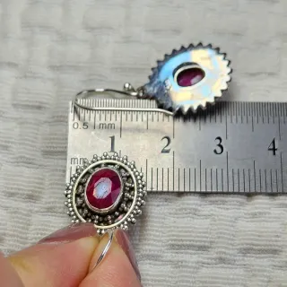 Pendientes Plata 925 con rubí