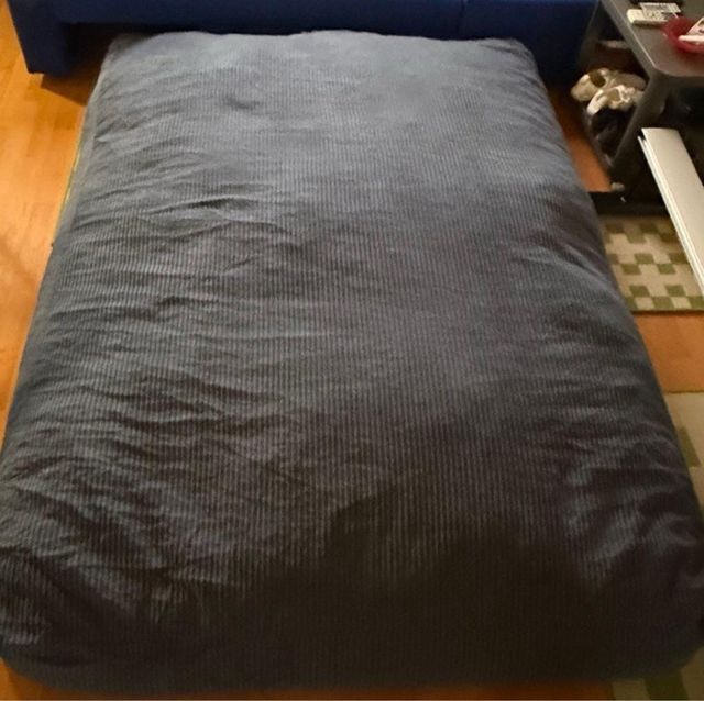 Puf Convertible 2 en 1 Azul/Gris