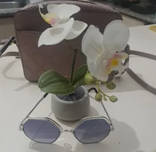 Gafas Guess Octagonales Plata Morado