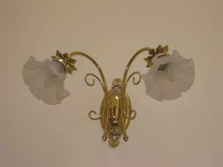 Aplique de pared 2 luces dorado y cristal
