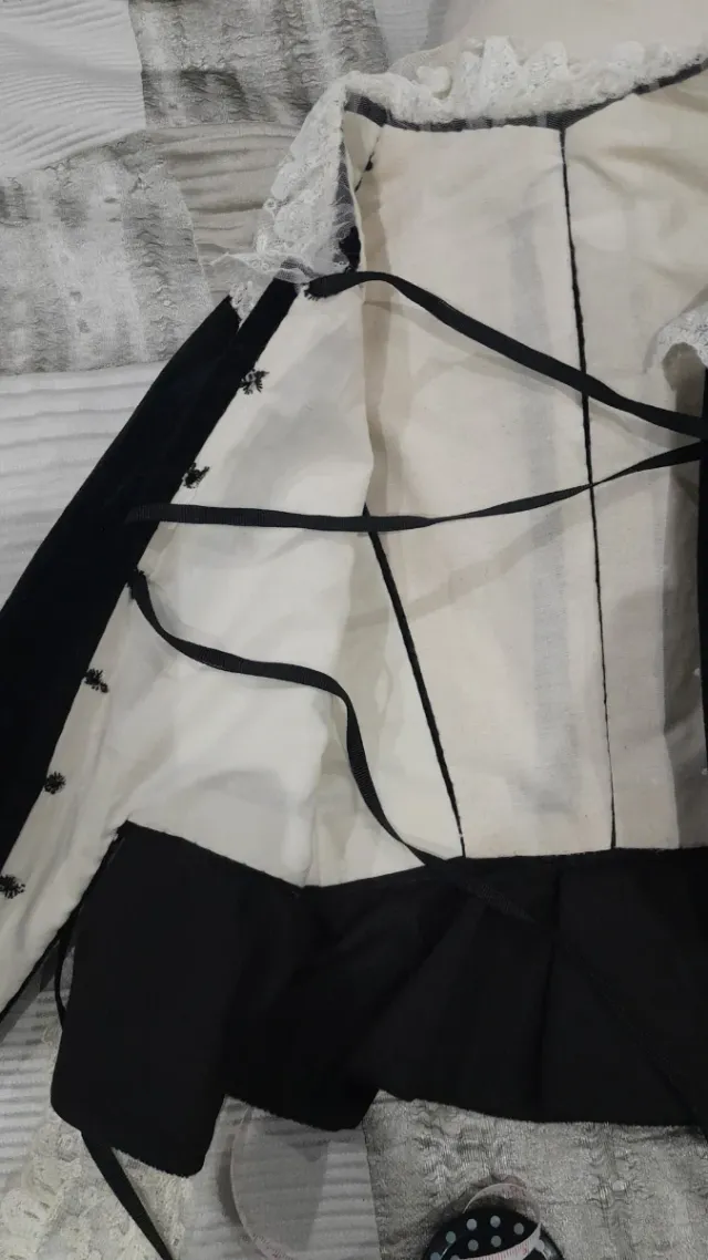 Corpiño Fallera Niña Negro Hecho a Mano