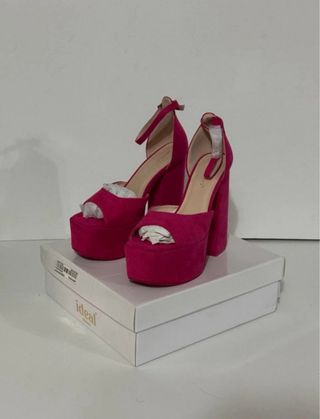 Tacchi Plateau Camoscio Rosa Ideal Shoes 37