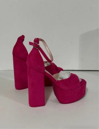 Tacchi Plateau Camoscio Rosa Ideal Shoes 37