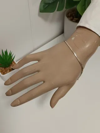 Pulsera tobillera larga plata de ley bañada en oro