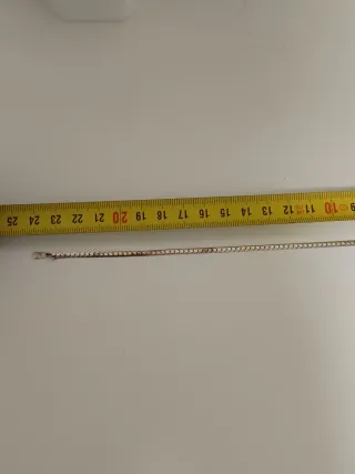 Pulsera tobillera larga plata de ley bañada en oro