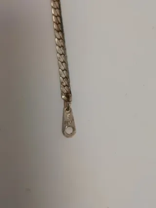 Pulsera tobillera larga plata de ley bañada en oro