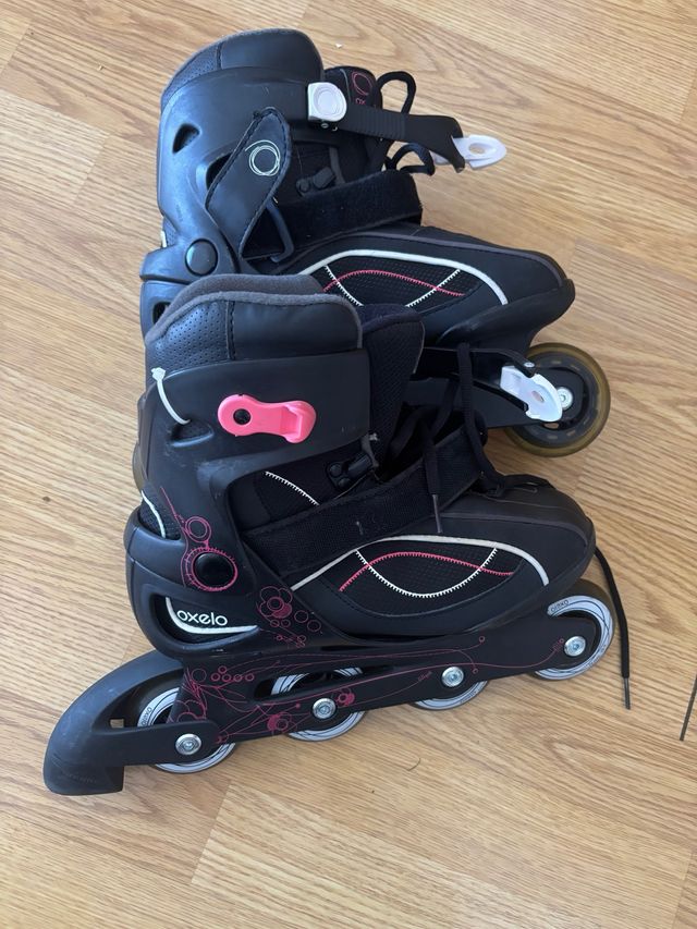 Patines línea Oxelo chica + protecciones talla 38