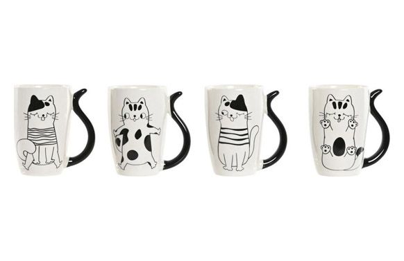 12 Tazas de porcelana con gatos surtidos