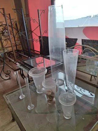 Juego de jarrones de cristal