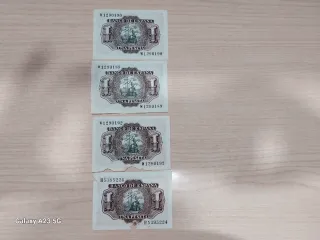 Billetes 1 peseta del 1948 y del 1953