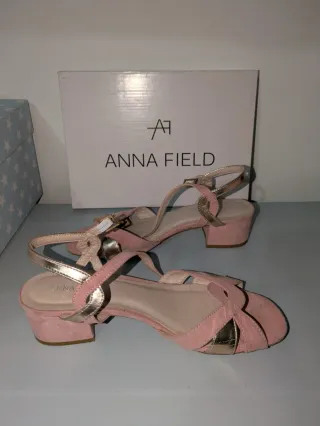 Sandalias Anna Field mujer rosa y dorado