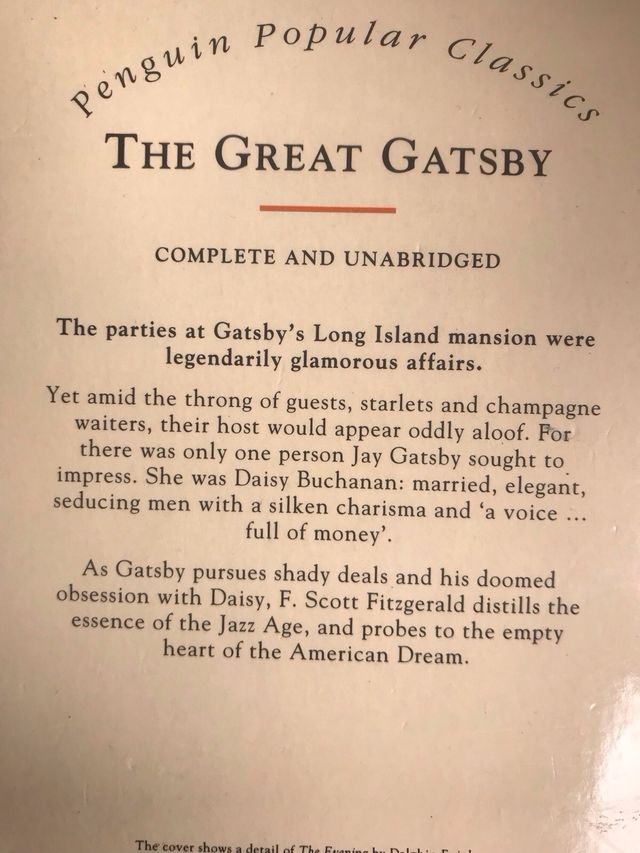 LIBRO V.O. THE GREAT GATSBY