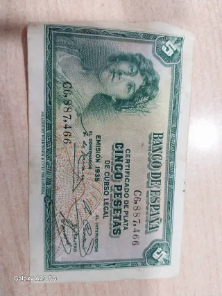 Billete 5 Pesetas Banco de España 1935