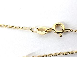 cadena oro 18k con piedra con circonita 20cm