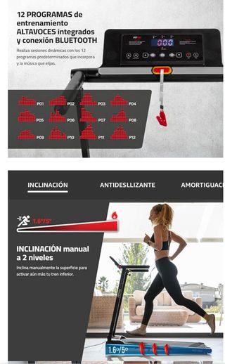 Cinta de Correr FITFIU - 120kg, 12 Programas