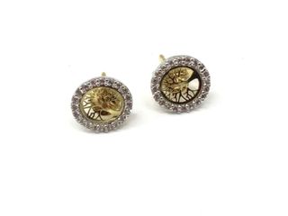 pendientes oro 18k con piedra