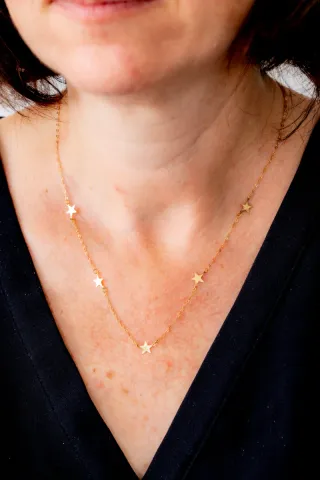 Gargantilla estrellas oro 18k