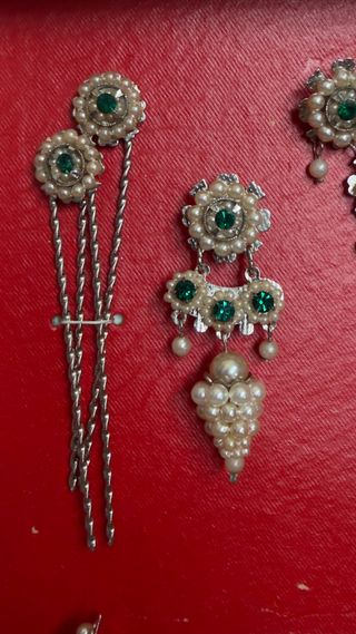 Aderezo Fallera Adulto Perlas y Piedras Verdes