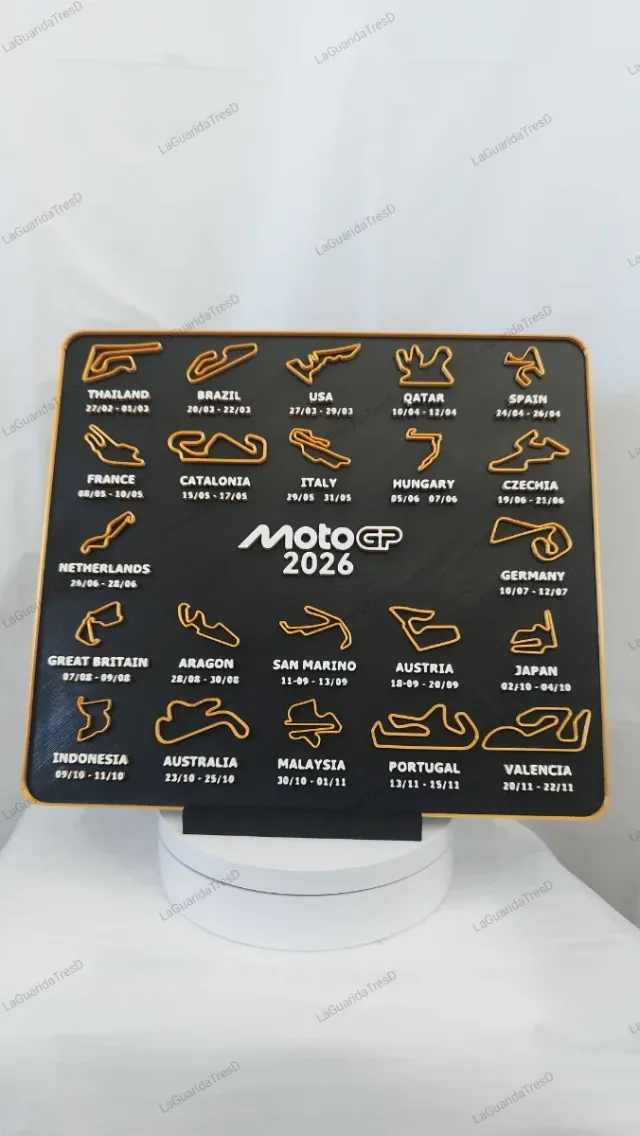 Cuadro calendario  MotoGP 2026