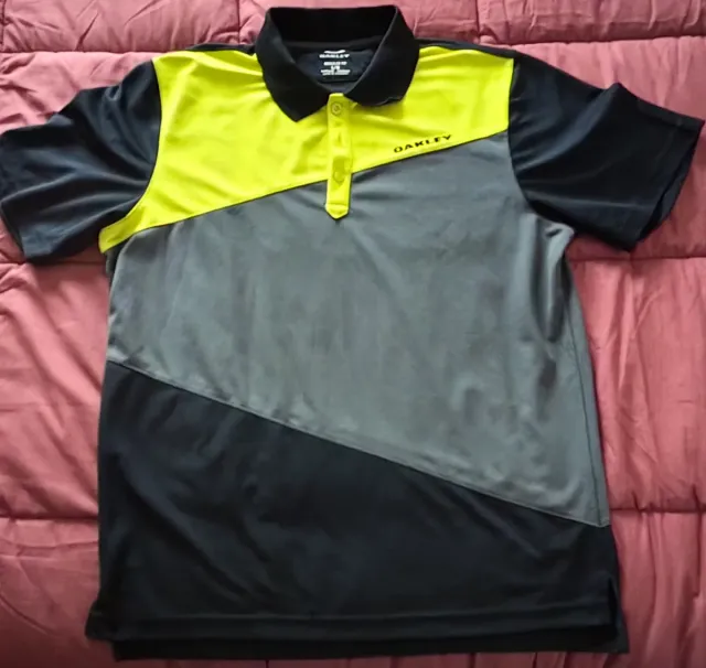 Polo Oakley Skull Gris y Amarillo