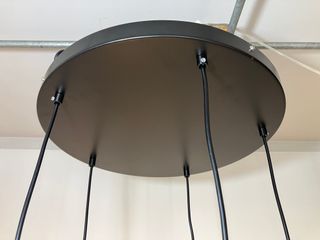 Lampadario 5 luci cubi metallo nero/ottone